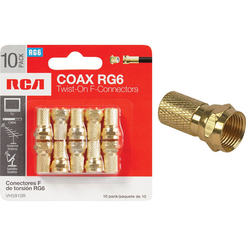 RCA RG6 Twist-On Coaxial F-Connector; Mfg #VH5910R