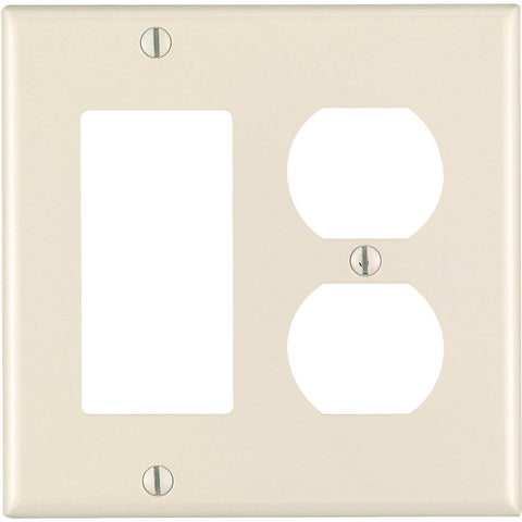 Leviton Plastic Combination Wall Plate; Mfg #004-80455-00T