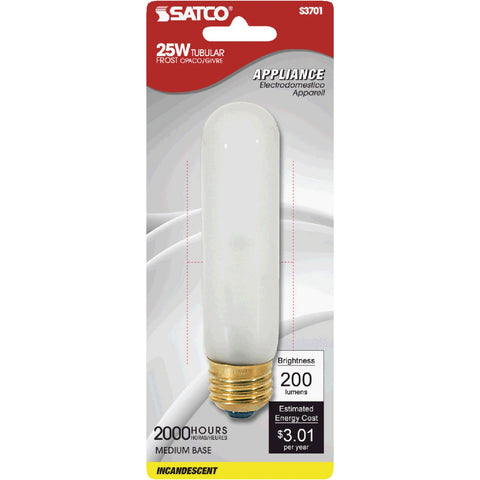Satco T10 Incandescent Tubular Appliance Light Bulb; Mfg #S3701