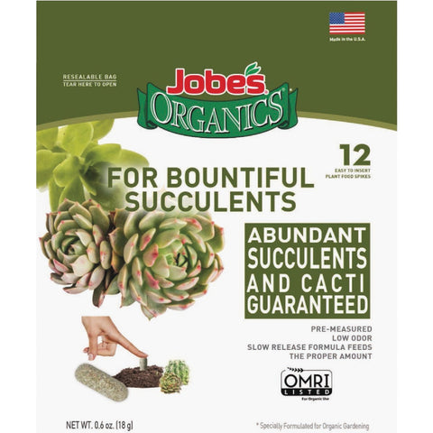 Jobe's Organics Fertilizer Spikes for Succulents; Mfg #06703