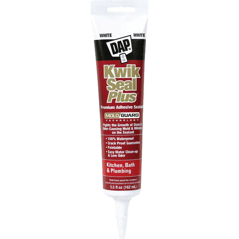 DAP KWIK SEAL PLUS Premium Siliconized Kitchen & Bath Adhesive Sealant; Mfg #7079818526