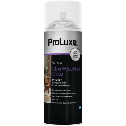 ProLuxe Clear Wood Finish Interior Spray Lacquer; Mfg #PLX010S/54