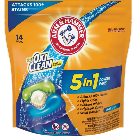 Arm & Hammer 5-In-1 Power Paks Laundry Detergent; Mfg #250