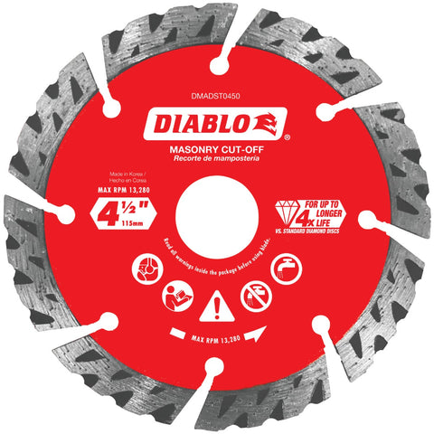 Diablo Segmented Turbo Diamond Blade; Mfg #DMADST0450