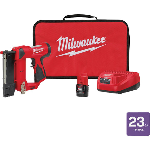 Milwaukee M12 Cordless Pin Nailer Kit; Mfg #2540-21