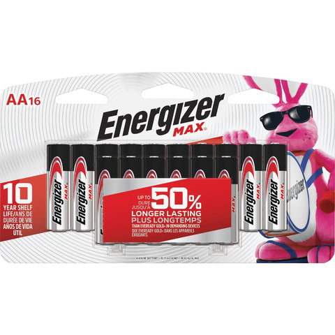 Energizer Max AA Alkaline Battery; Mfg #E91LP-16