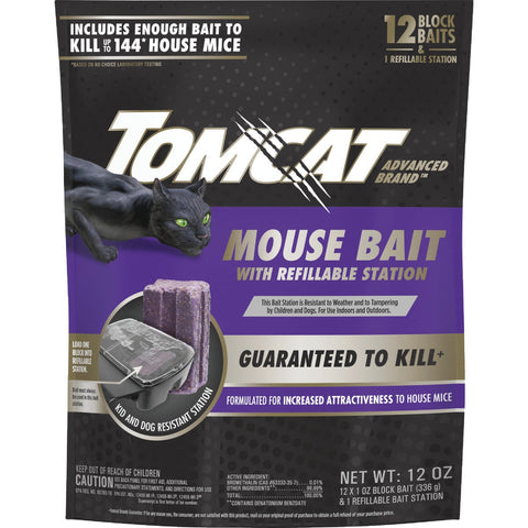 Tomcat Advanced Formula Refillable Mouse Bait Station; Mfg #3730005