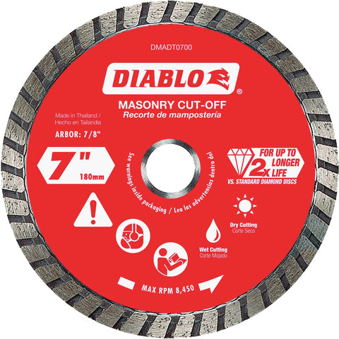 Diablo Continuous Turbo Diamond Blade; Mfg #DMADT0700