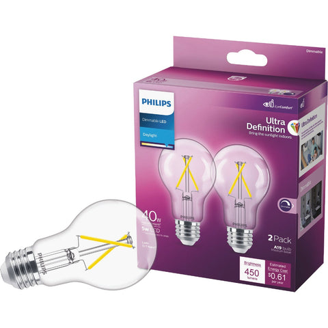 Philips Ultra Definition Dimmable LED A19 Light Bulb; Mfg #573469