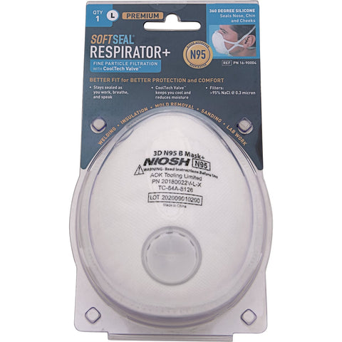 Soft Seal 3D Silicone Seal Mask Respirator with Valve; Mfg #16-90004