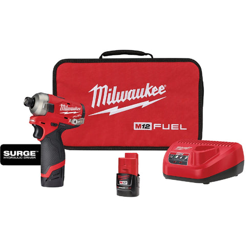 Milwaukee M12 FUEL SURGE Lithium-Ion Brushless Cordless Impact Driver Kit; Mfg #2551-22