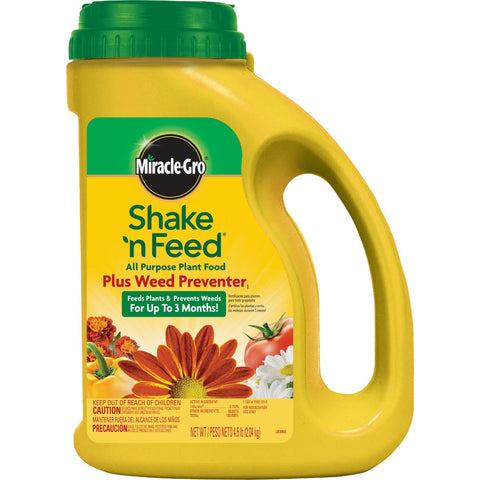 Miracle-Gro Shake 'n Feed All-Purpose Plant Food Plus Grass & Weed Preventer; Mfg #1038361