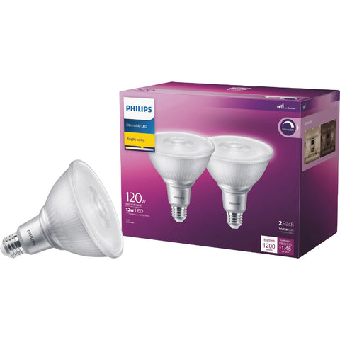 Philips PAR38 Medium Indoor/Outdoor LED Floodlight Light Bulb; Mfg #570861