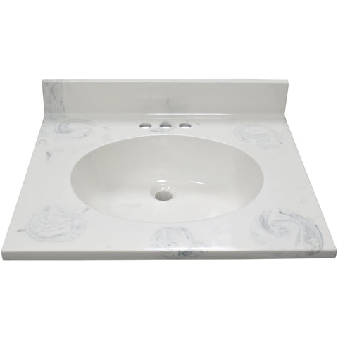 Modular Vanity Tops Oval Vanity Top w/Flat Edge; Mfg #2225OW101101B141410