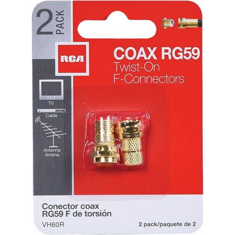 RCA RG59 Coaxial F-Connector; Mfg #VH60R