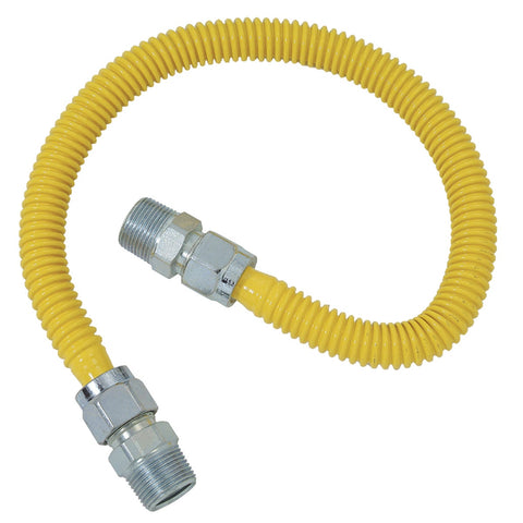 Dormont 5/8 In. OD x 1/2 In. ID Coated SS Gas Connector, 1/2 In. MIP x 3/4 In. MIP; Mfg #30C-3141-60B