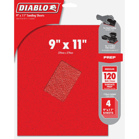 Diablo 9 In. x 11 In. Sandpaper; Mfg #DCS911120S04G