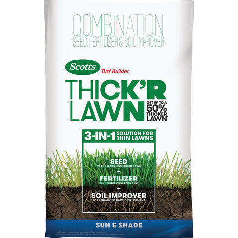 Scotts Turf Builder ThickR Lawn Combination Grass Seed, Fertilizer, & Soil Improver; Mfg #30158C