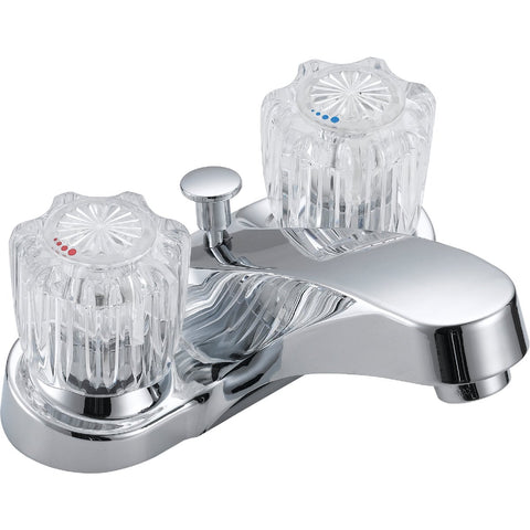 Home Impressions 2 Acrylic Handle 4 In. Centerset Bathroom Bathroom Faucet; Mfg #F512C043CP-JPA9