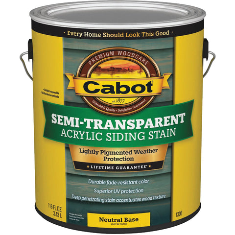 Cabot Semi-Transparent Exterior Stain; Mfg #140.0001306.007