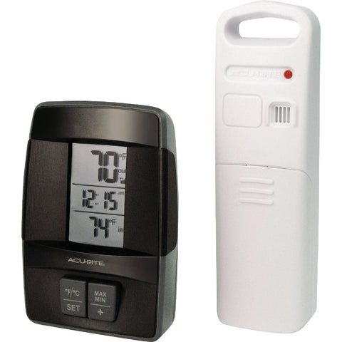 AcuRite Wireless Clock Indoor & Outdoor Thermometer; Mfg #00606A4