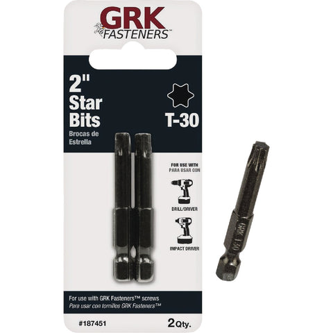 GRK Fasteners Star Drive Impact Screwdriver Bit; Mfg #187451