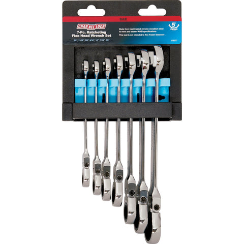 Channellock 7-Piece Flex Head Ratcheting Combination Wrench Set; Mfg #316377