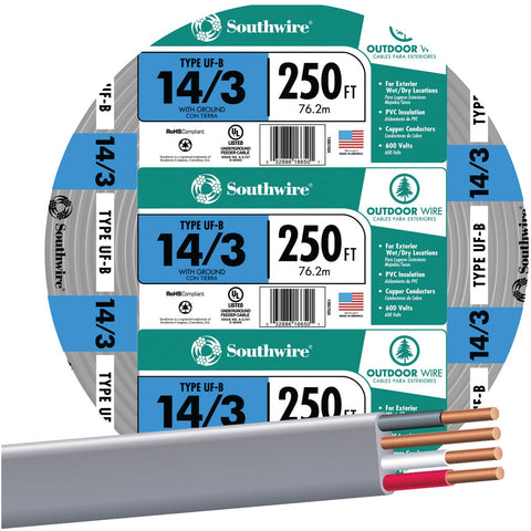 Southwire 14-3 UFW/G Electrical Wire; Mfg #13057555