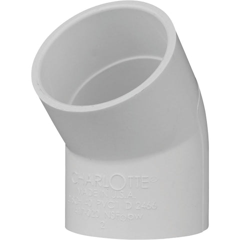 Charlotte Pipe Schedule 40 PVC Elbow (Slip x Slip); Mfg #PVC 02309  1600HA