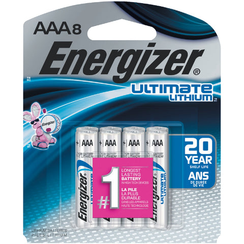 Energizer AAA Ultimate Lithium Battery; Mfg #L92SBP-8