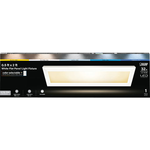 Feit Electric Edge-Lit 5CCT Utility Flush Mount Ceiling Light Fixture; Mfg #FP0.5X2/6WY/WH