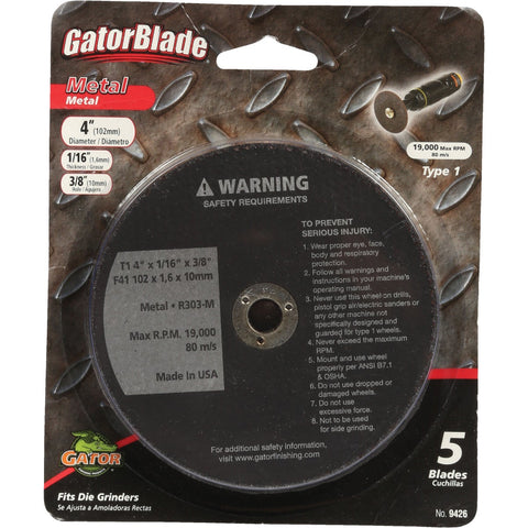 Gator Blade Type 1 Cut-Off Wheel; Mfg #9426