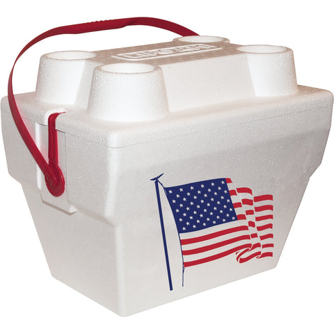 Lifoam American Flag Styrofoam Cooler; Mfg #LPC17449