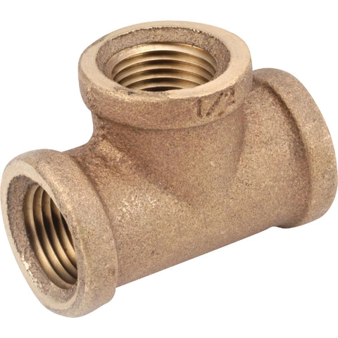 Anderson Metals Red Brass Threaded Tee; Mfg #738101-02