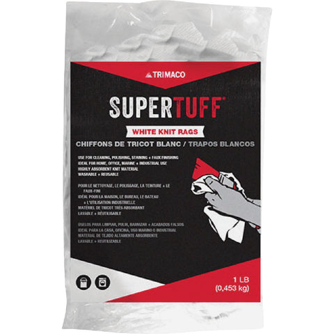 Trimaco SuperTuff White Knit Staining Rags; Mfg #10844