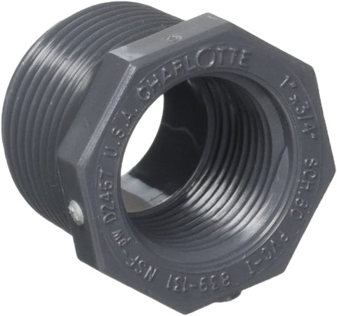 Charlotte Pipe SPxS Schedule 80 Reducing PVC Bushing # PVC 08200  2400HA-1X3/4 MXF SCH80 BUSHING